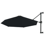 Vidaxl wandparasol met metalen paal 300 cm zwart