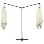 VidaXL Parasol dubbel met stalen paal 250x250 cm zandwit