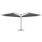 Vidaxl parasol dubbel met stalen paal 250x250 cm antraciet