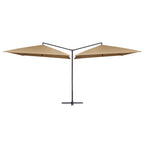 Vidaxl parasol dubbel met stalen paal 250x250 cm taupe