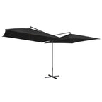 VidaXL Parasol dubbel met stalen paal 250x250 cm zwart