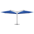VidaXL Parasol dubbel met stalen paal 250x250 cm azuurblauw