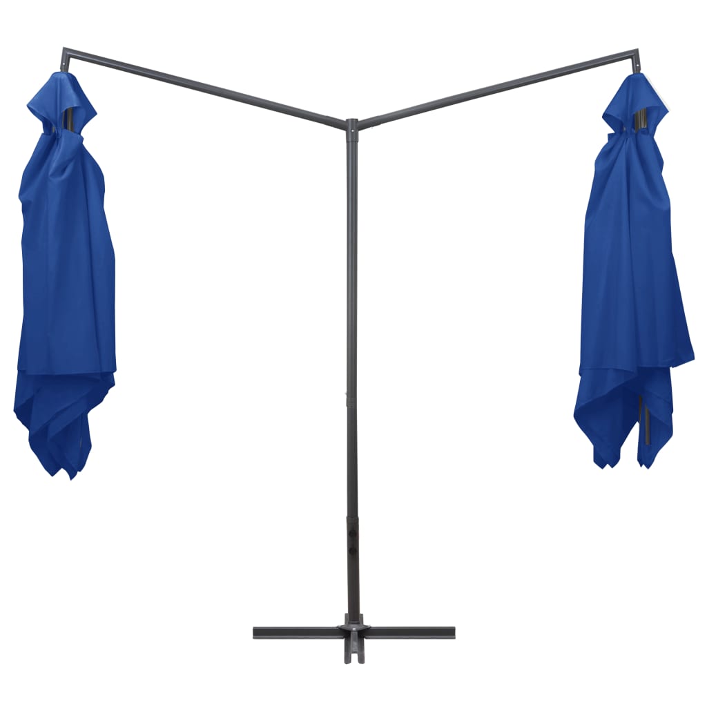 VidaXL Parasol dubbel met stalen paal 250x250 cm azuurblauw