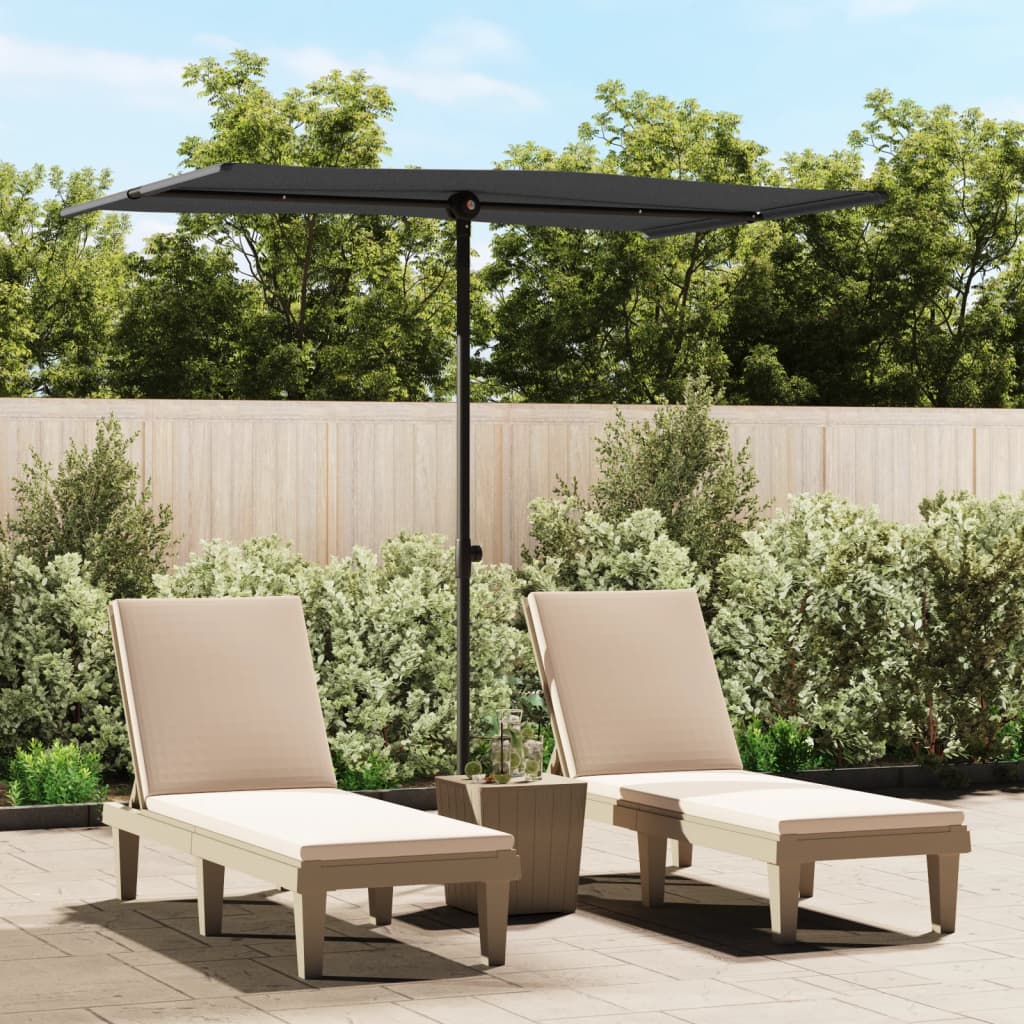 Vidaxl parasol met aluminium paal 2x1,5 m zwart