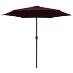 Vidaxl parasol met aluminium paal 270x246 cm bordeauxrood