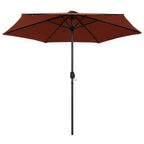 VidaXL Parasol met LED-verlichting en aluminium paal 270 cm terracotta