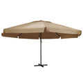 VidaXL Parasol met aluminium paal 600 cm taupe