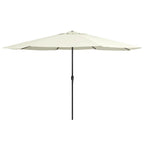 VidaXL Parasol met metalen paal 390 cm zandwit