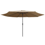 Vidaxl parasol met metalen paal 390 cm taupe