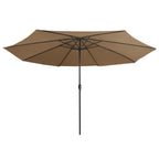 Vidaxl parasol met metalen paal 390 cm taupe