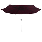 Vidaxl parasol met metalen paal 390 cm bordeauxrood