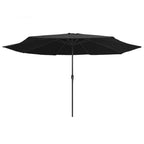 Vidaxl parasol met metalen paal 390 cm zwart