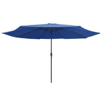 Vidaxl parasol met metalen paal 390 cm azuurblauw