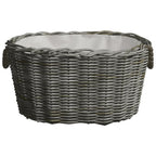 Vidaxl houtmand met handvatten 59x42x28 cm wilgenhout grijs