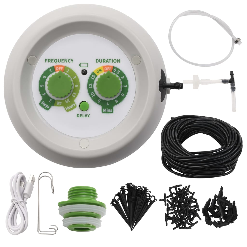 VidaXL Druppelbewateringsset automatisch binnen met controller