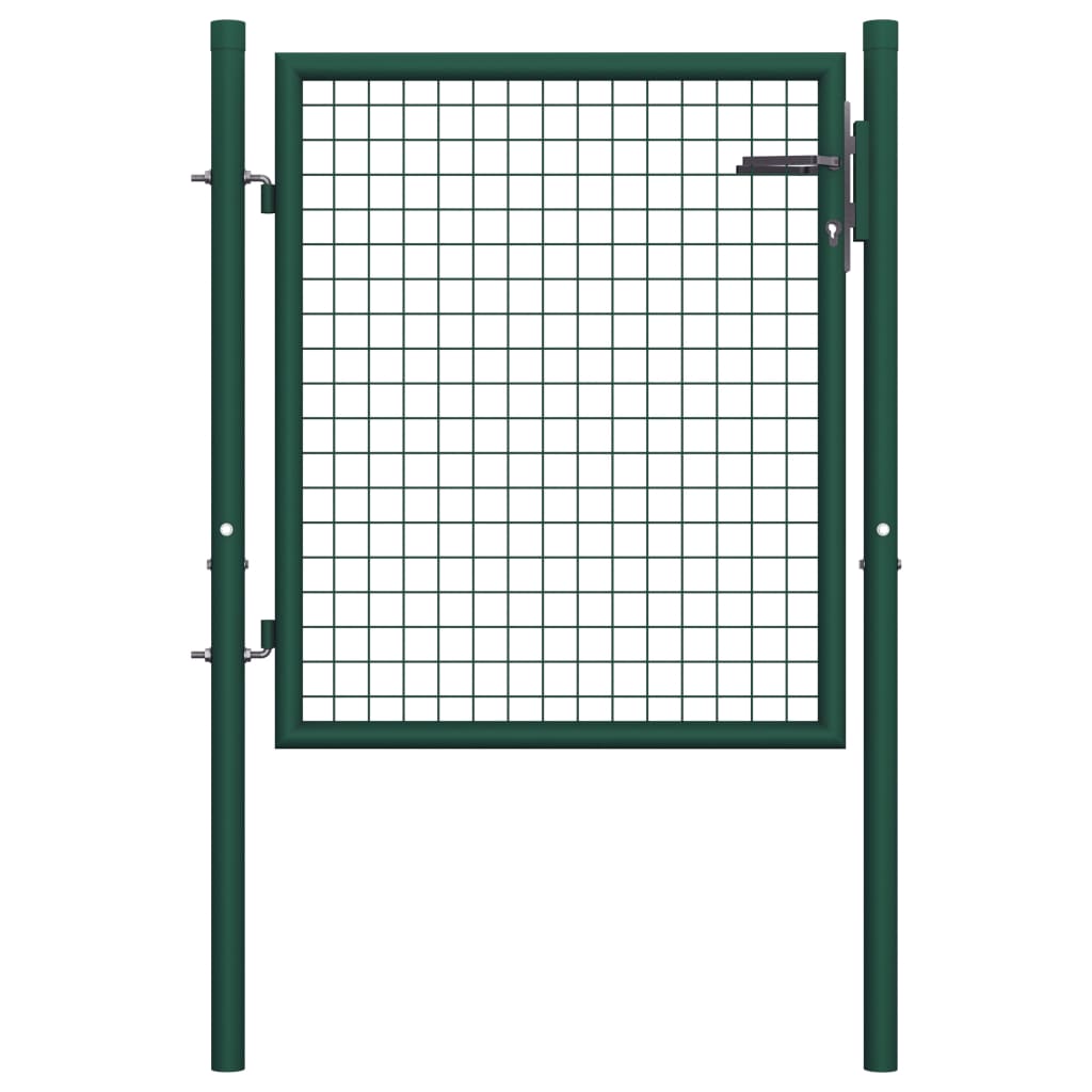 Vidaxl hekpoort staal 100x75 cm groen