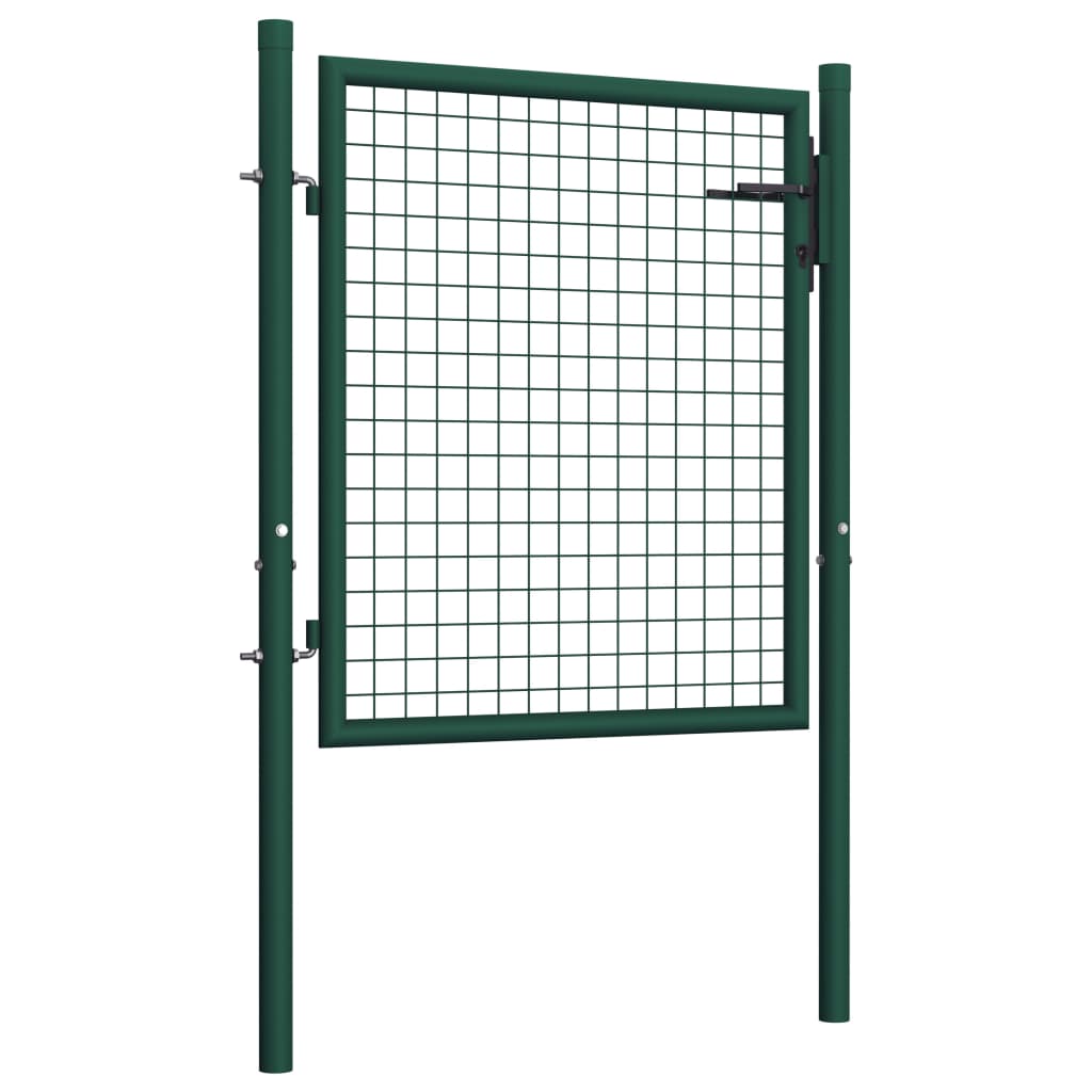 Vidaxl hekpoort staal 100x75 cm groen