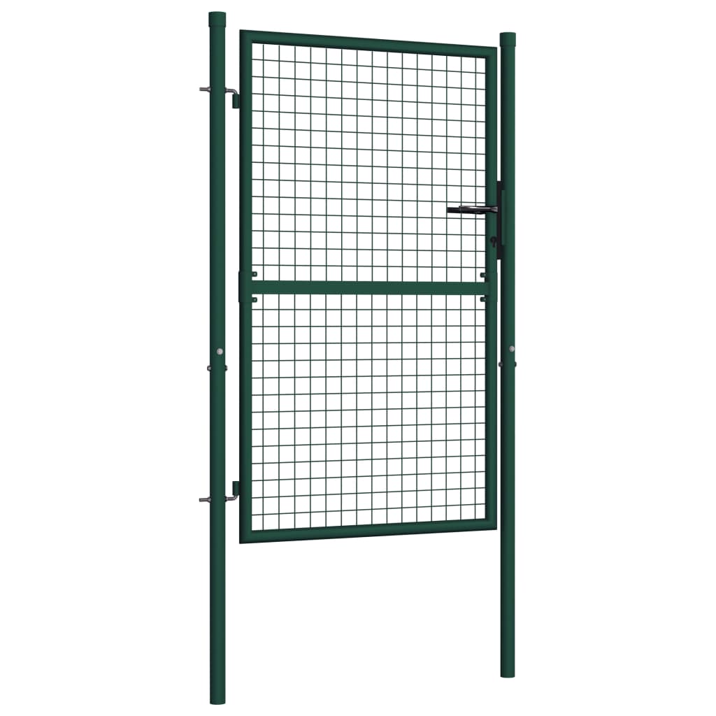 Vidaxl hekpoort staal 100x125 cm groen