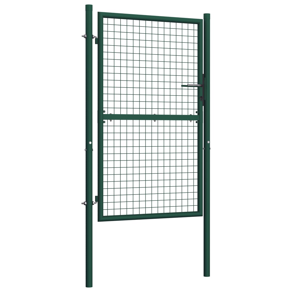 Vidaxl hekpoort staal 100x200 cm groen
