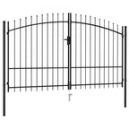 VidaXL Poort met puntige bovenkant dubbel 3x1,75 m staal zwart