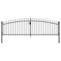 Vidaxl hekpoort dubbele deur met speren bovenkant 400x175 cm