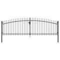 Vidaxl hekpoort dubbele deur met speren bovenkant 400x200 cm