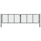 VidaXL Gaaspoort 400x125 cm gegalvaniseerd staal grijs