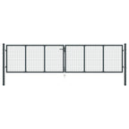 VidaXL Gaaspoort 400x150 cm gegalvaniseerd staal grijs