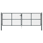 VidaXL Gaaspoort 400x175 cm gegalvaniseerd staal grijs