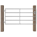 Vidaxl poort met 5 stangen (95-170)x90 cm staal zilverkleurig
