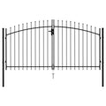 Vidaxl poort met puntige bovenkant dubbel 3x1,5 m staal zwart