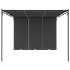 VidaXL Tuinprieel met zijgordijn 4x3x2,25 m antraciet
