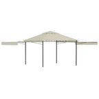 VidaXL Prieel met uitschuifbare daken 180 g m² 3x3x2,75 m crème