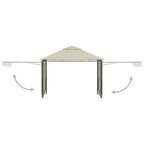 VidaXL Prieel met uitschuifbare daken 180 g m² 3x3x2,75 m crème