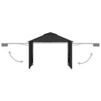 VidaXL Prieel met uitschuifbare daken 180 g m² 3x3x2,75 m antraciet