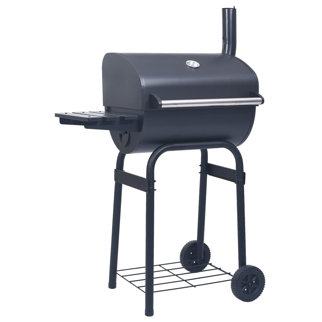 Vidaxl houtskoolbarbecue roker met onderschap zwart