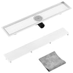 Vidaxl doucheafvoer met 2-in-1 deksel 73x14 cm roestvrij staal