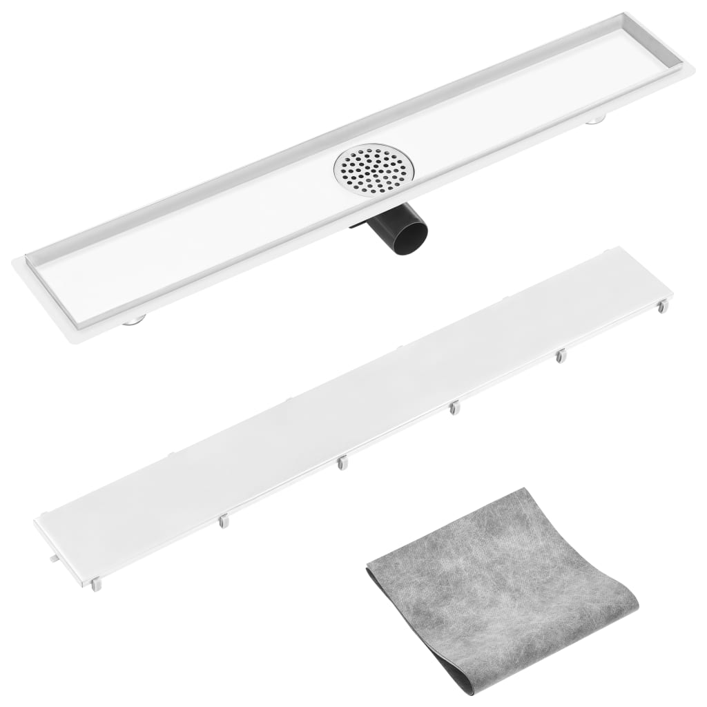 Vidaxl doucheafvoer met 2-in-1 deksel 83x14 cm roestvrij staal