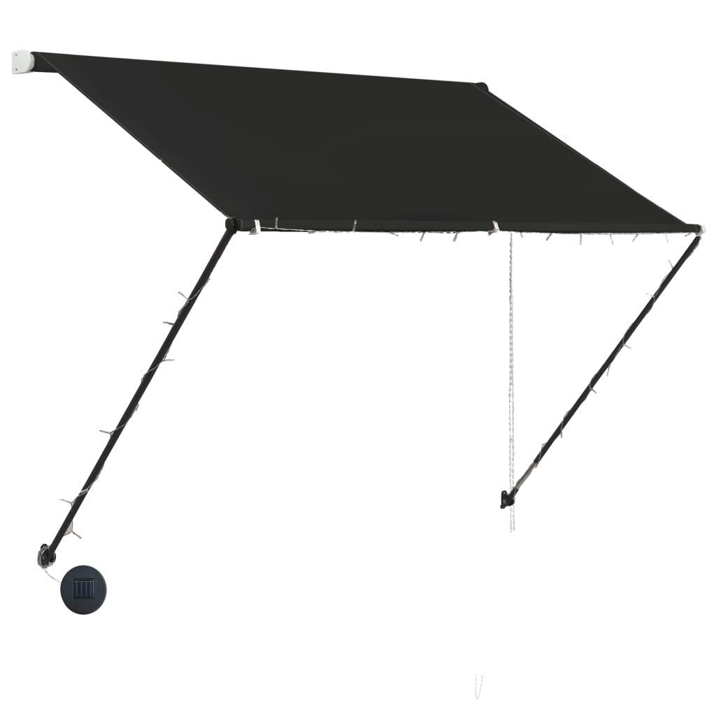 VidaXL Luifel uittrekbaar met LED 100x150 cm antraciet