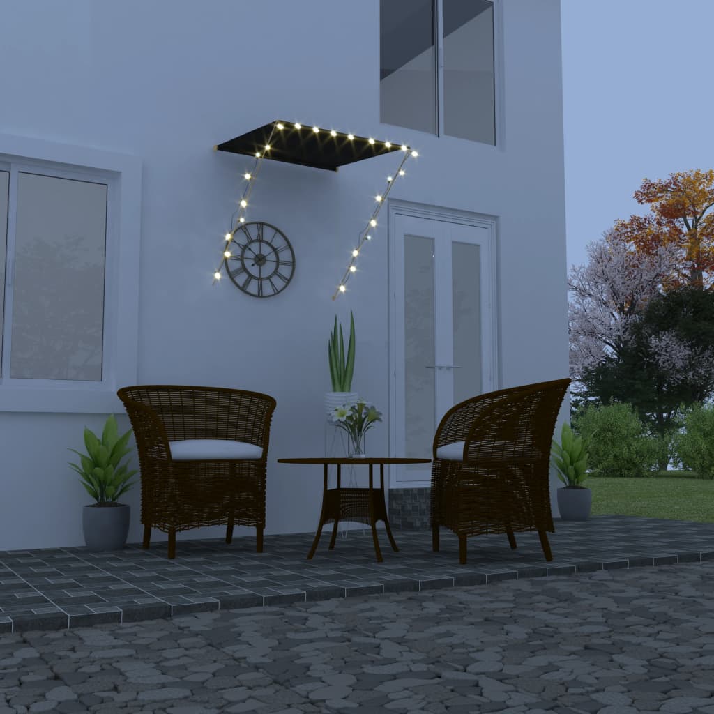VidaXL Luifel uittrekbaar met LED 100x150 cm antraciet