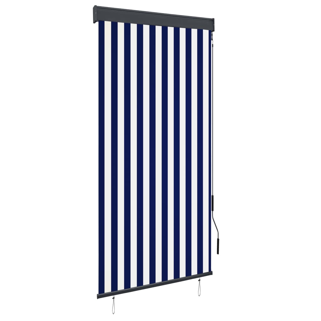 VidaXL Rolgordijn voor buiten 100x250 cm blauw en wit