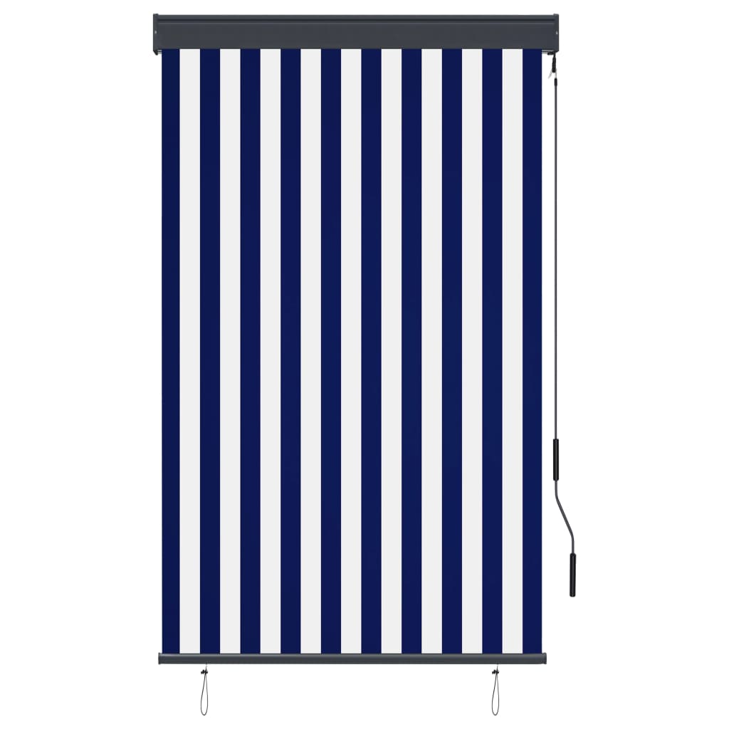 VidaXL Rolgordijn voor buiten 100x250 cm blauw en wit