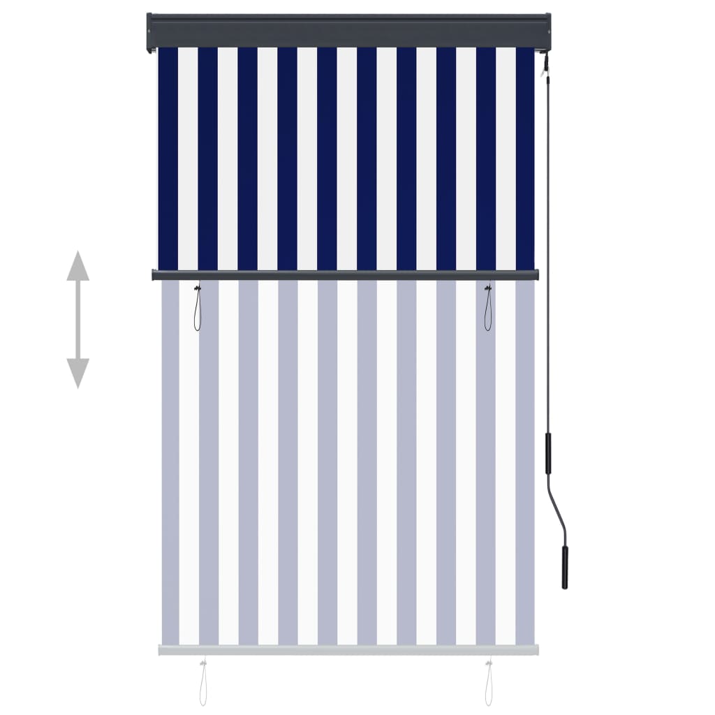 VidaXL Rolgordijn voor buiten 100x250 cm blauw en wit