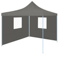 Vidaxl partytent met 2 zijwanden inklapbaar 2x2 m staal antraciet