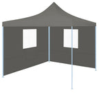 Vidaxl partytent met 2 zijwanden inklapbaar 2x2 m staal antraciet