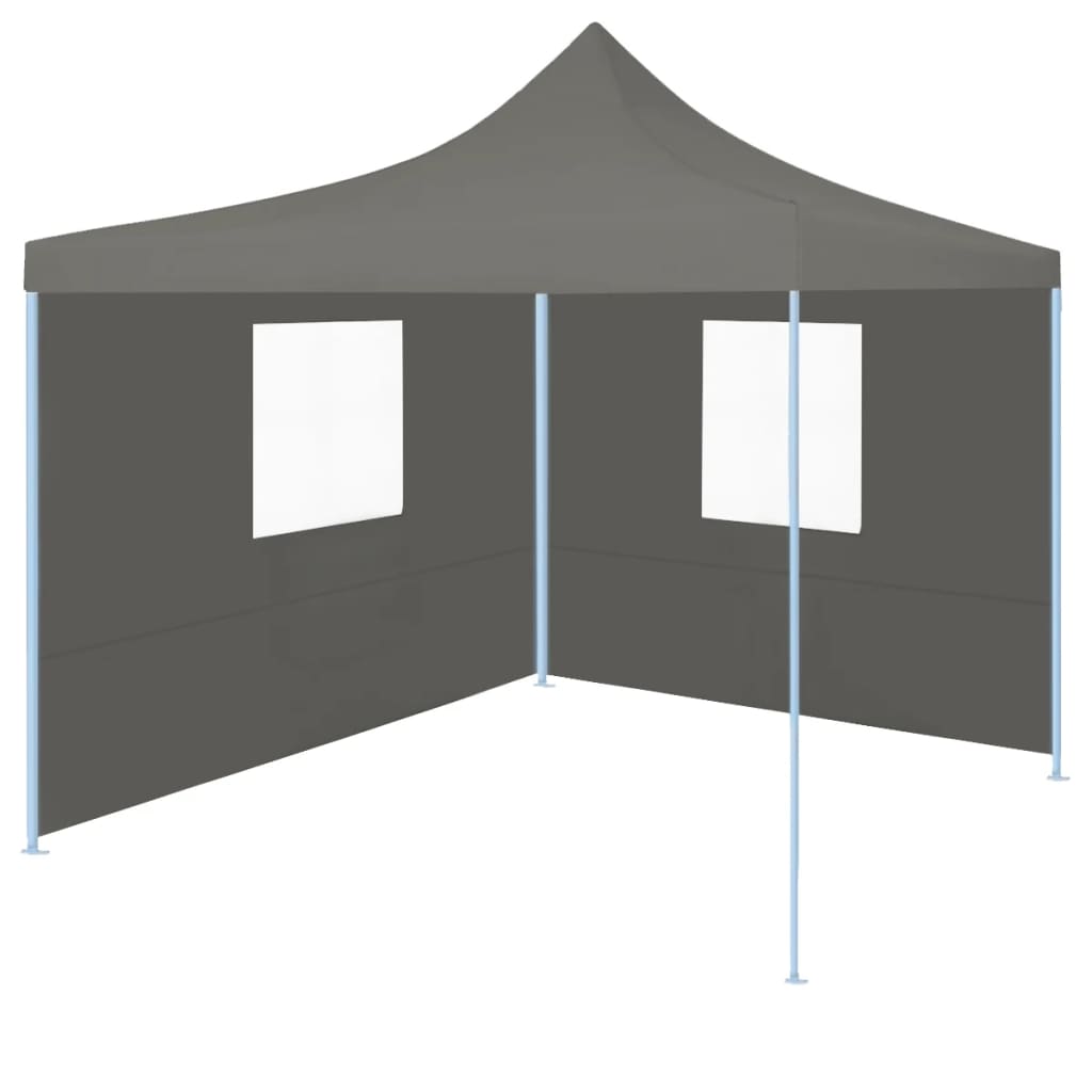 Vidaxl partytent met 2 zijwanden inklapbaar 2x2 m staal antraciet