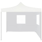 VidaXL Partytent met 2 zijwanden inklapbaar 2x2 m staal wit