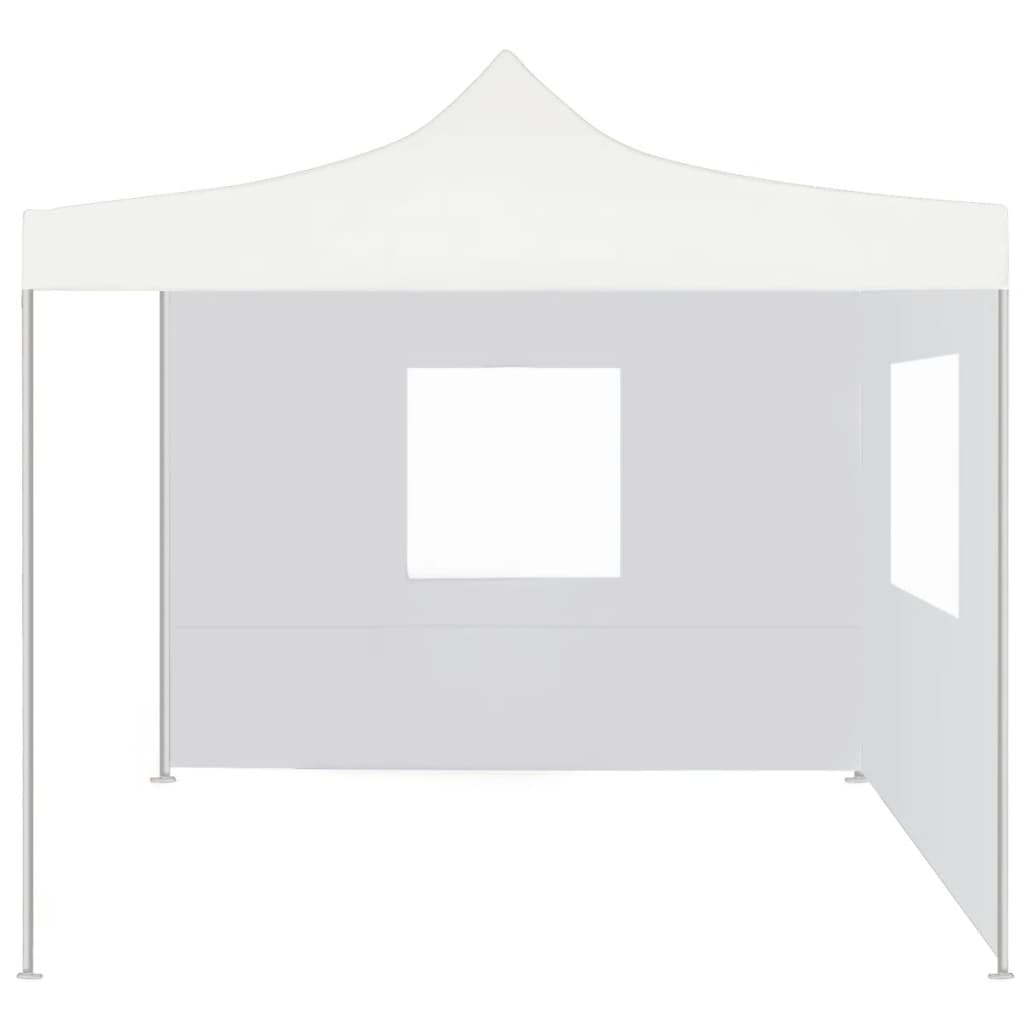 VidaXL Partytent met 2 zijwanden inklapbaar 2x2 m staal wit