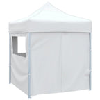 Vidaxl partytent met 4 zijwanden inklapbaar 2x2 m staal wit