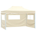 Vidaxl partytent met 3 zijwanden inklapbaar 3x4 m staal crème